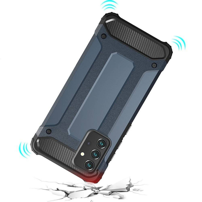 Hybridní Armor pancéřovaný hybridní pouzdro kryt Samsung Galaxy A72 4G stříbrný