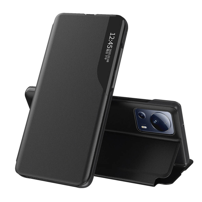 Custodia View Case in ecopelle per Xiaomi 13 Lite con flip stand nero