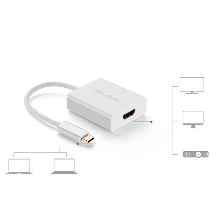 Ugreen adaptér USB typu C (samec) - HDMI (samice) bílý (40273)