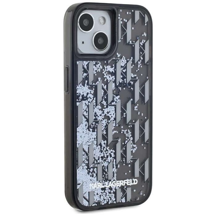 Etui Karl Lagerfeld Liquide Glitter      Monogram Gradient do iPhone 15 czarny