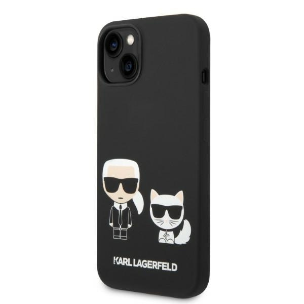 Case KARL LAGERFELD Apple iPhone 14 Plus Liquid Silicone Karl &amp; Choupette MagSafe Black Hardcase