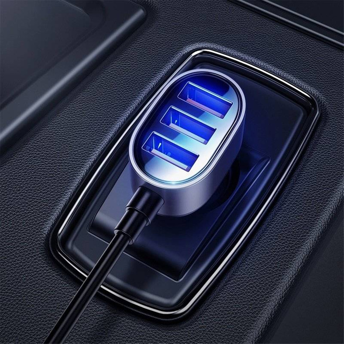 Caricabatteria da auto intelligente Joyroom 5x USB 6,2 A con estensione nero (JR-CL03)