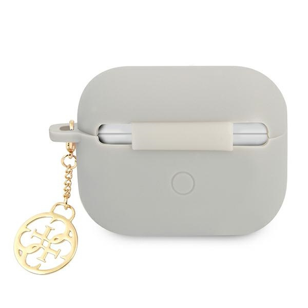 Hülle GUESS Apple AirPods Pro Abdeckung Silikon Charme 4G Sammlung grau Case