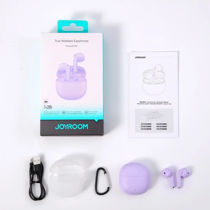 Cuffie wireless TWS Joyroom Funpods Series JR-FB1 Bluetooth 5.3 - viola