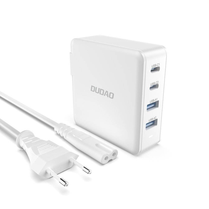 GaN 100W 2 x USB-C / 2 x USB rychlá nabíječka Dudao A100EU - bílá