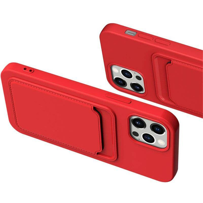 Card Case silikonový pouzdro peněženka s kapsou na karty a doklady pro Xiaomi Redmi 10X 4G / Xiaomi Redmi Note 9 bordó