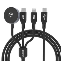 Ladekabel für Apple Watch Dudao A12Max+ PD 100W 3in1: USB-C Lightning 1,2m – Schwarz