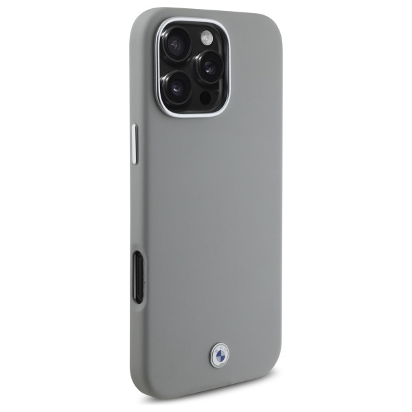 Case BMW iPhone 16 Pro Max grey/grey hardcase Sign Full Wrapped Metal MagSafe