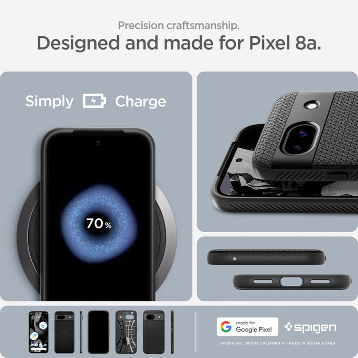 Coque Spigen Liquid Air MATTE Google Pixel 8a Noir