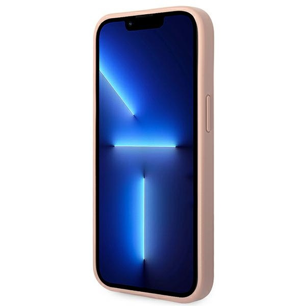Case Guess iPhone 14 Plus 6.7" pink/pink Saffiano Strap