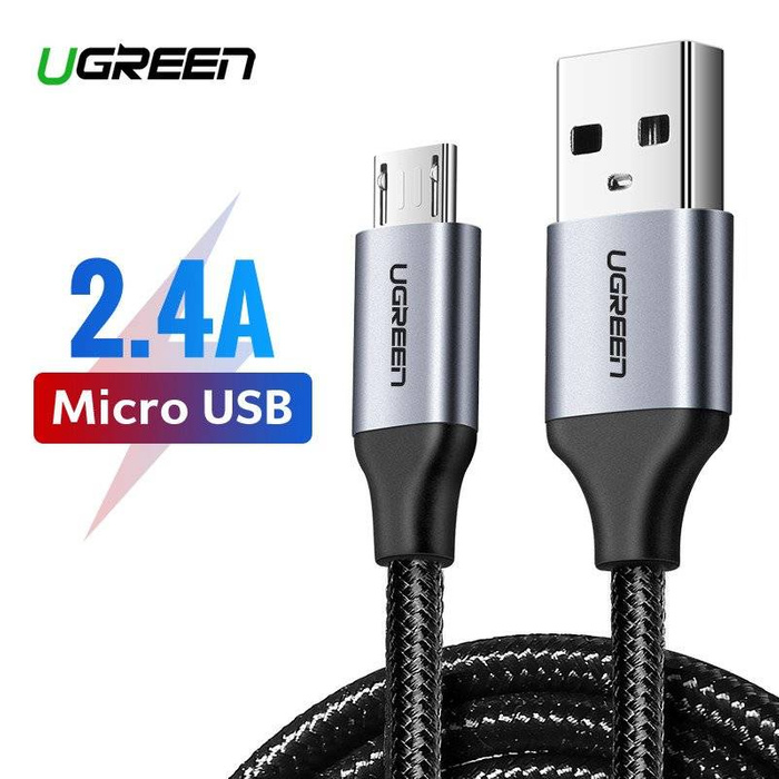 Cavo micro USB UGREEN QC 3.0 2.4A 0.25m in treccia di nylon