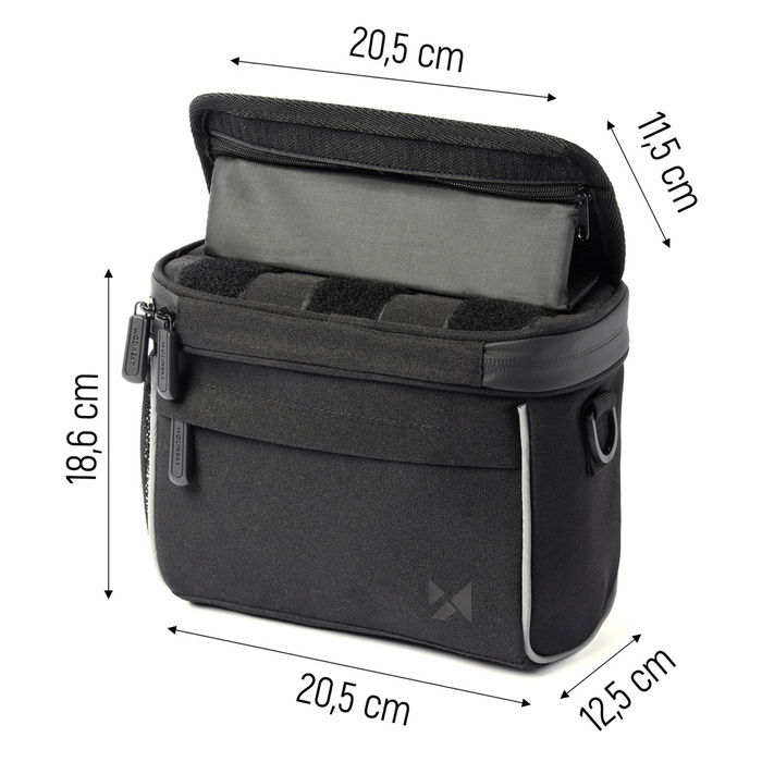 Wozinsky vélo guidon sac vélo sac à bandoulière noir (WBHBB-01)