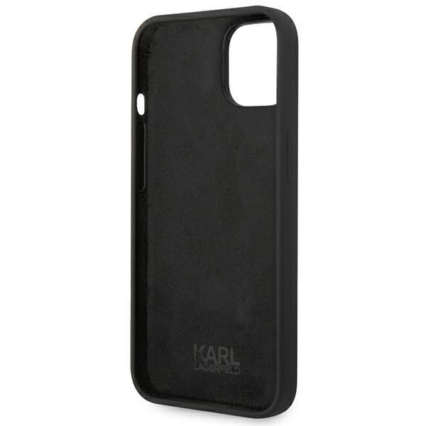 Case KARL LAGERFELD Apple iPhone 14 Silicone Choupette Body Black Hardcase