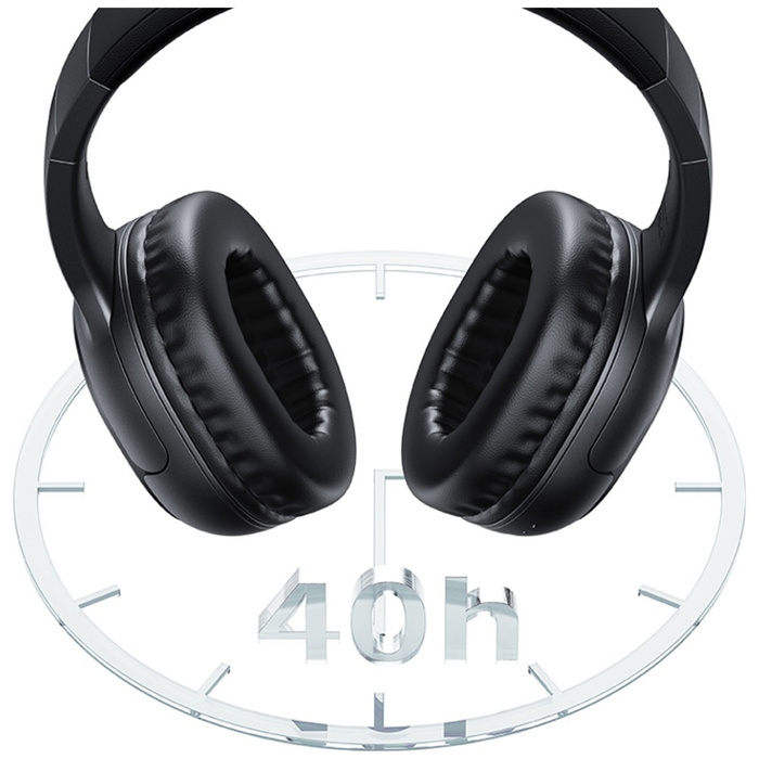 USAMS Słuchawki Bluetooth 5.3 nauszne Yun Series czarny/black TDLYEJYX01 (USAMS-YG23)