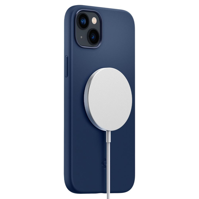 Cover Spigen IPhone 14 PLUS SILICONE FIT Mag MagSafe BLU NAVY