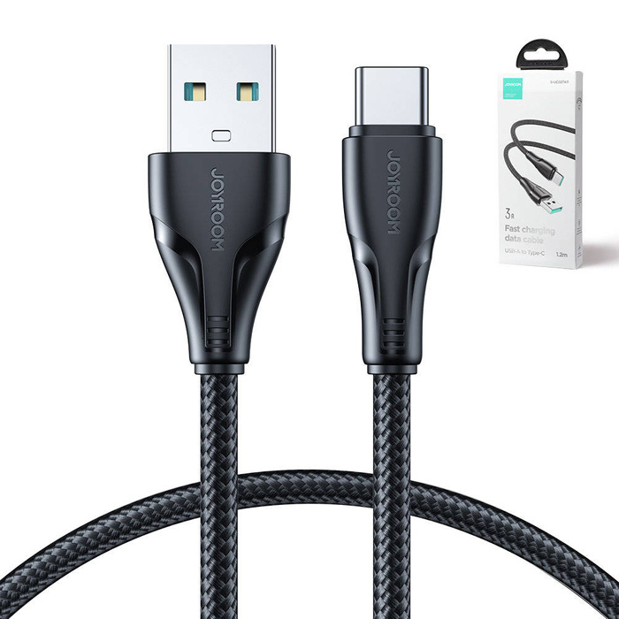 Joyroom USB - USB C 3A Surpass Series per ricarica rapida e trasferimento dati 1.2 m nero (S-UC027A11)