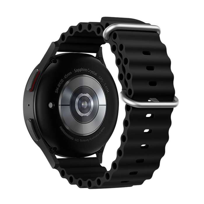 Pasek do Samsung Galaxy Watch Forcell Forcell F-Design FS01 dziurki silikon 20 mm czarny