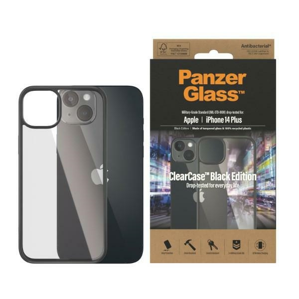 PanzerGlass ClearCase iPhone 14 Plus 6,7" Antibakteriell schwarz/schwarz 0407