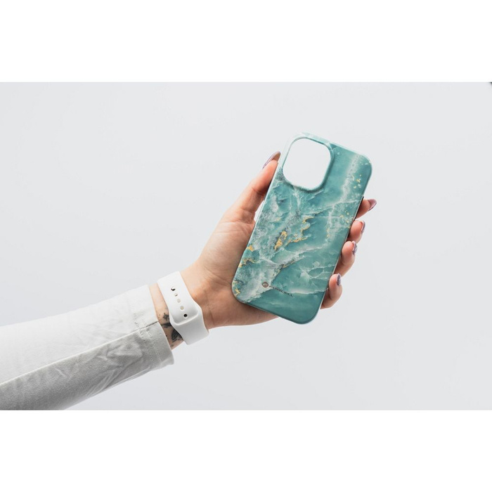 Etui na iPhone 16 PRO Forcell F-Protect Mirage zgodny z MagSafe Military Drop-Test green marble