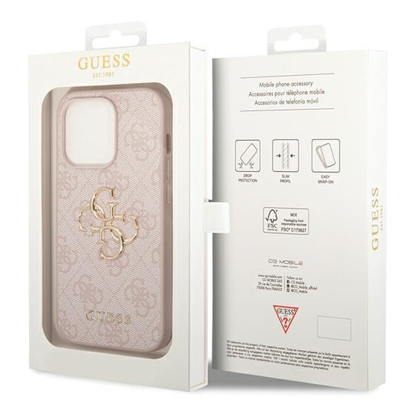 Guess GUHCP15X4GMGPI iPhone 15 Pro Max 6,7" rosa/rosacase 4G Big Metal Logo