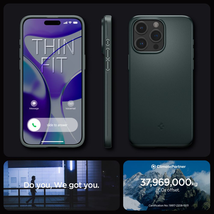 Coque iPhone 15 Pro Max Spigen Thin Fit A byss Green