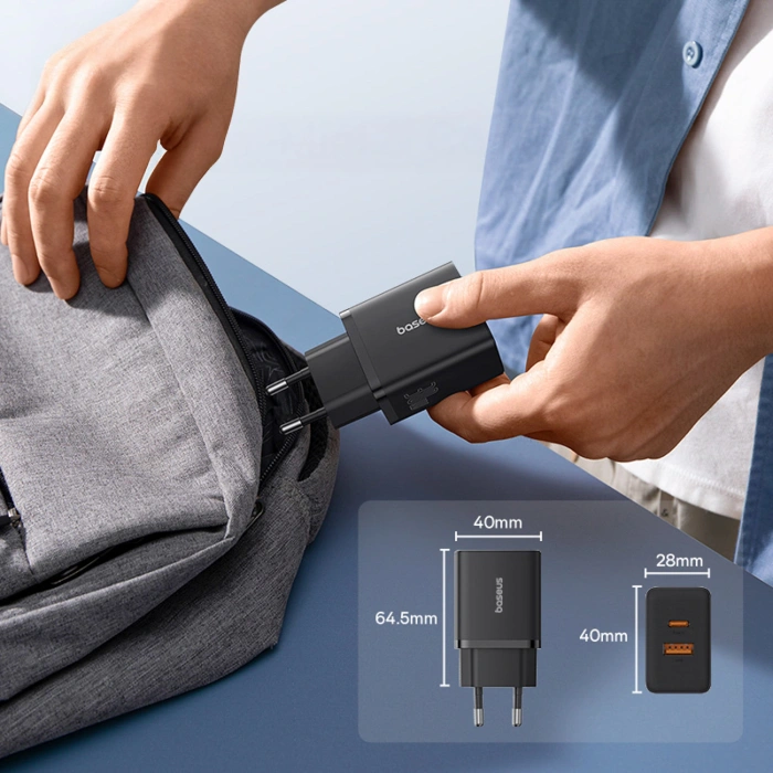 Ładowarka sieciowa Baseus Cube Pro 30W USB-C USB-A - czarna