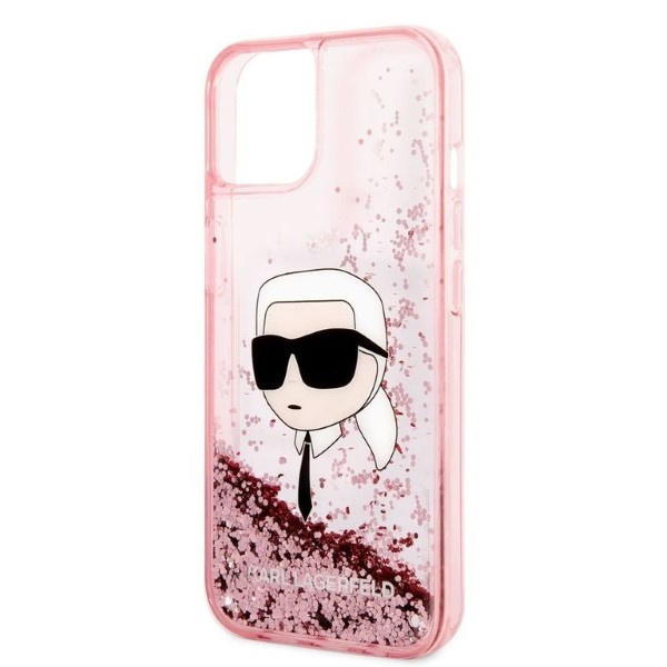 Hülle Karl Lagerfeld iPhone 14 Plus 6,7" rosa/rosa hartcase Glitter Karl Head