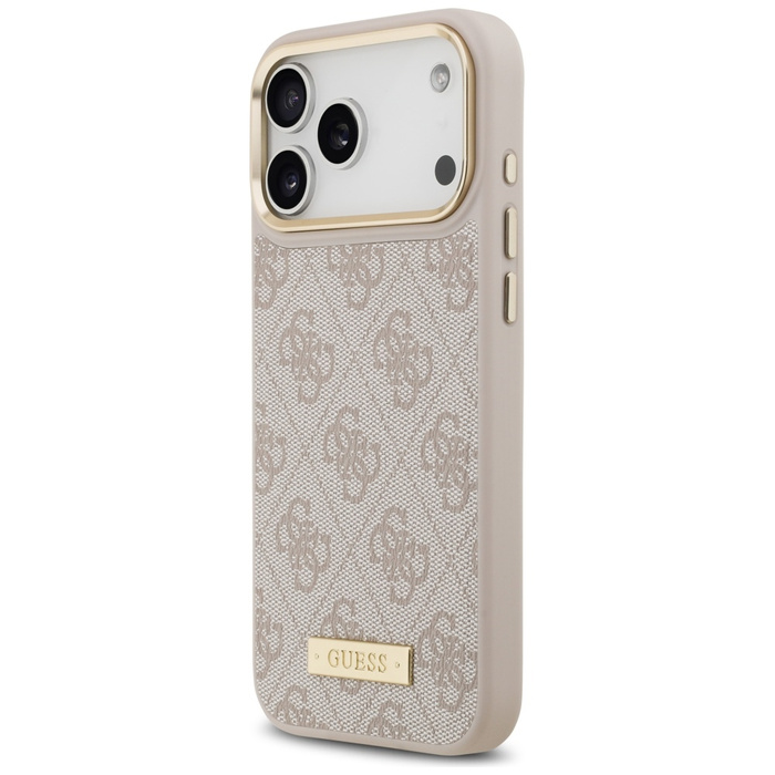 Etui Guess 4G Logo Plate MagSafe do      iPhone 17 Pro Max różowy