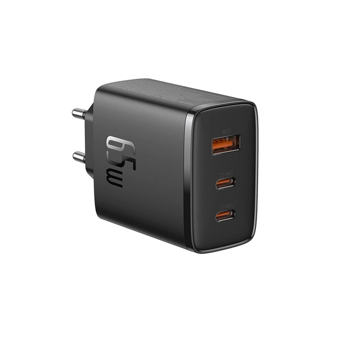 Ładowarka sieciowa Baseus OS-Cube Pro 2xUSB-C + USB, 65W (czarna)