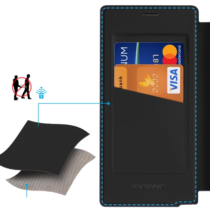 Dux Ducis Skin X Pro Hülle für Samsung Galaxy S25 Ultra mit MagSafe und Geldbörse – Schwarz