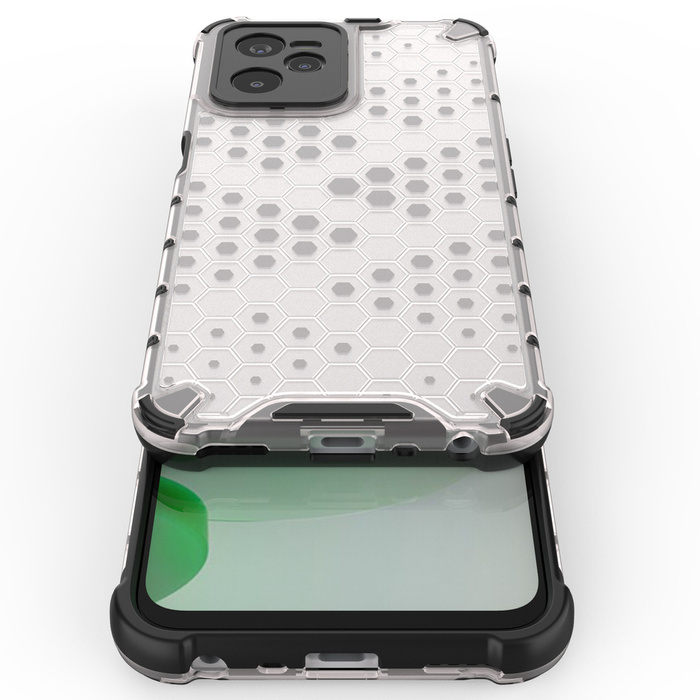 Honeycomb case armored cover with a gel frame Realme C35 transparent