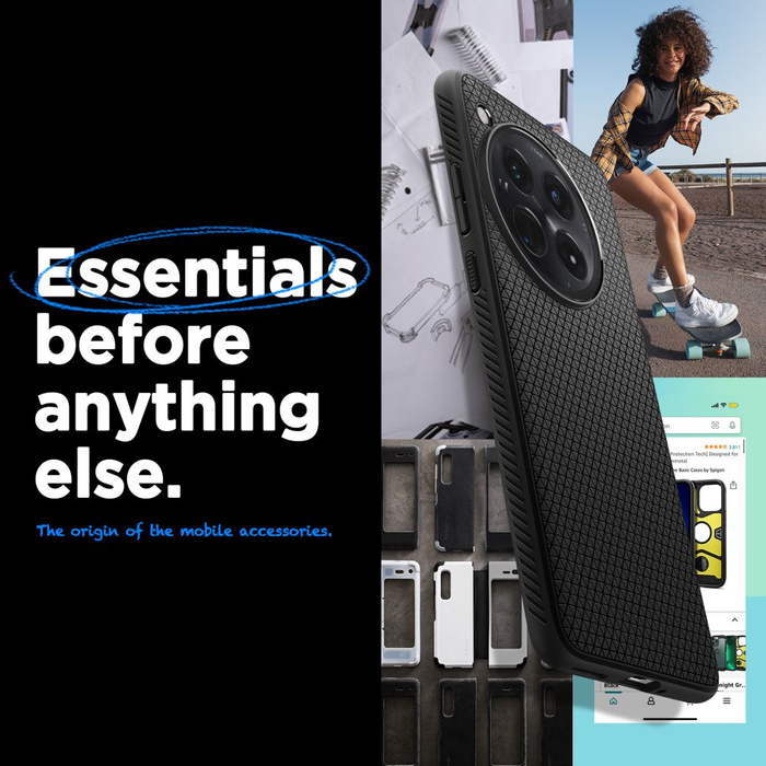 Coque Spigen Liquid Air Oneplus 12 MATTE Noir Case