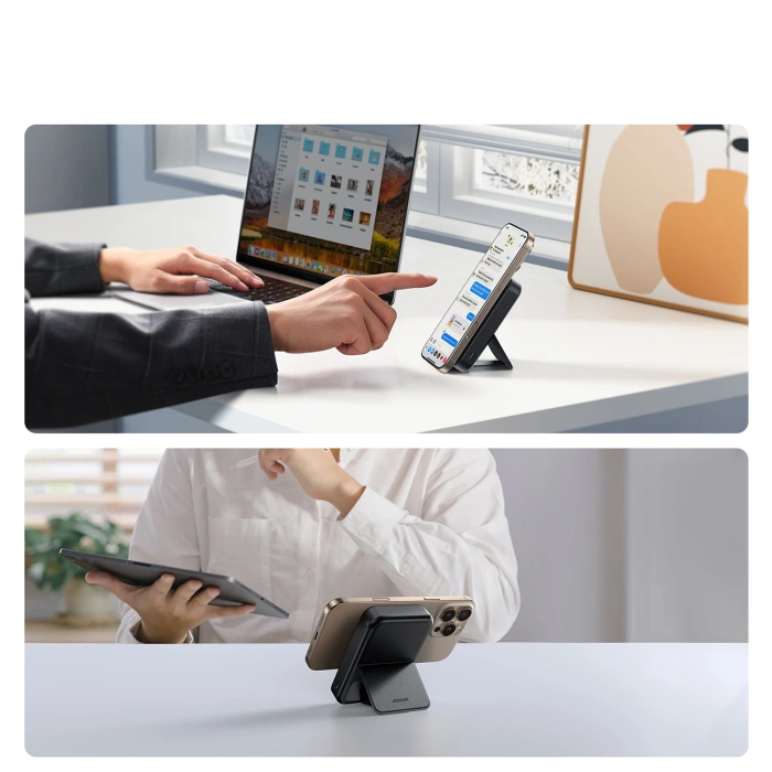 Powerbank Joyroom JR-PBM11 10000mAh 22.5W Qi2, kompatybilny z MagSafe, z podstawką - czarny