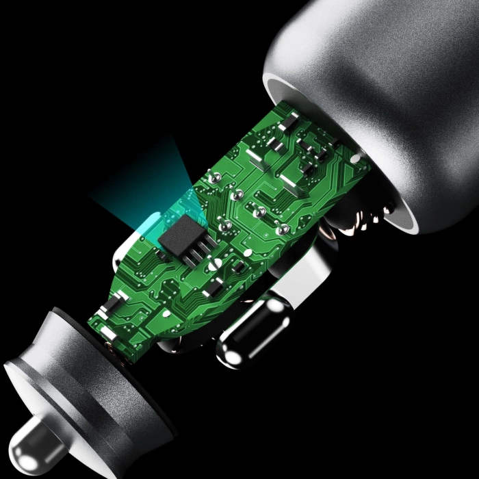 Dudao R4T 30W USB-A / USB-C Autoladegerät - Grau