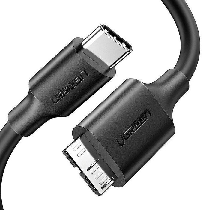 Uzelený Kábel USB typu C - kábel micro USB typu B SuperSpeed 3.0 1 m čierny (US312 20103)