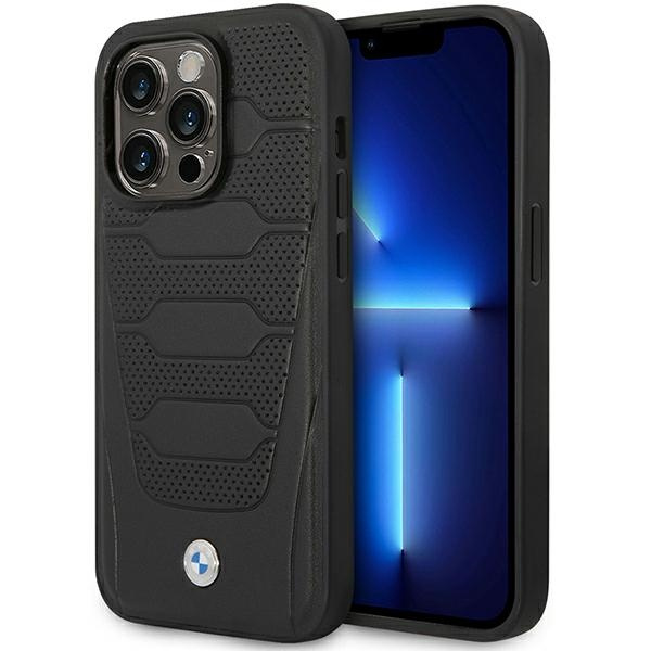 Coque BMW BMHMP14X22RPSK iPhone 14 Pro Max 6.7" noir/noir Sièges en cuir Motif MagSafe