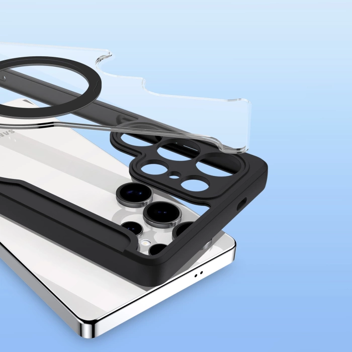 Dux Ducis Skin X Pro Hülle für Samsung Galaxy S25 Ultra mit MagSafe und Geldbörse – Schwarz