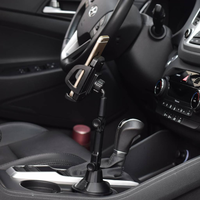 Soporte de coche para smartphone para portavasos negro