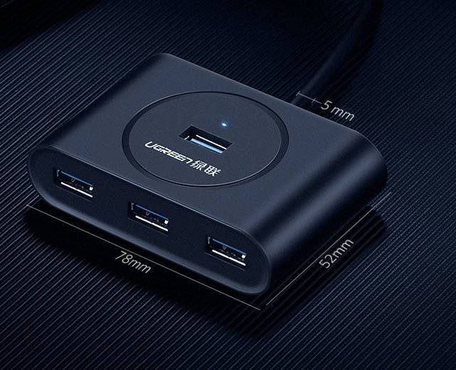 Ugreen HUB 4x USB 3.2 Gen 1 (câble de 1 m) noir (CR113 20291)