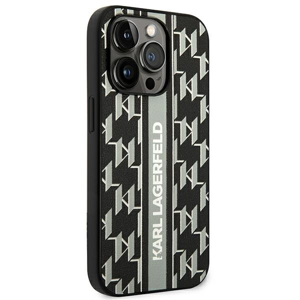 Case KARL LAGERFELD Apple iPhone 14 Pro Max Monogram Stripe Grey Hardcase