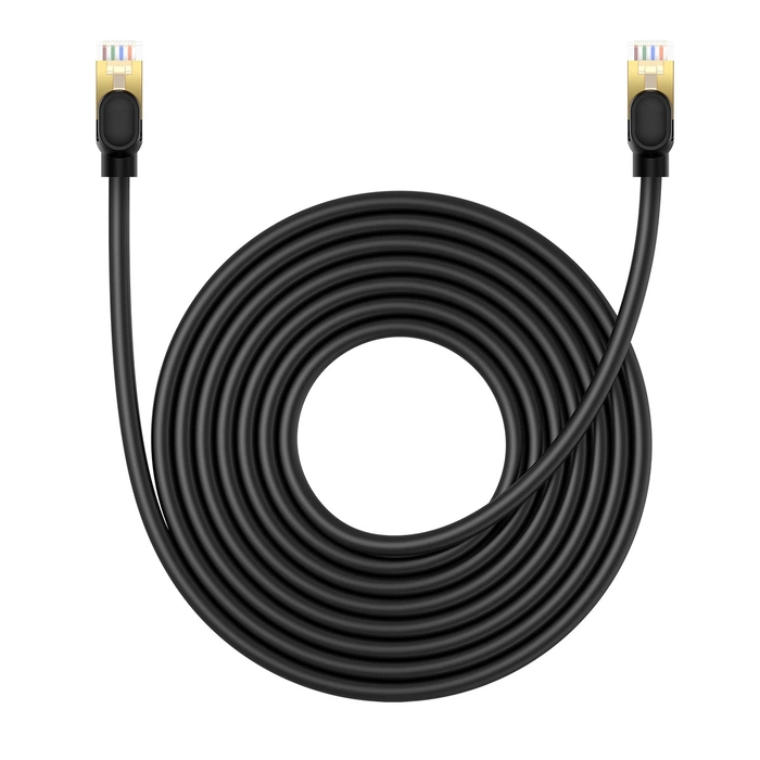 Kabel sieciowy kat. 8 Baseus Ethernet RJ45, 40Gbps, 8m (czarny)