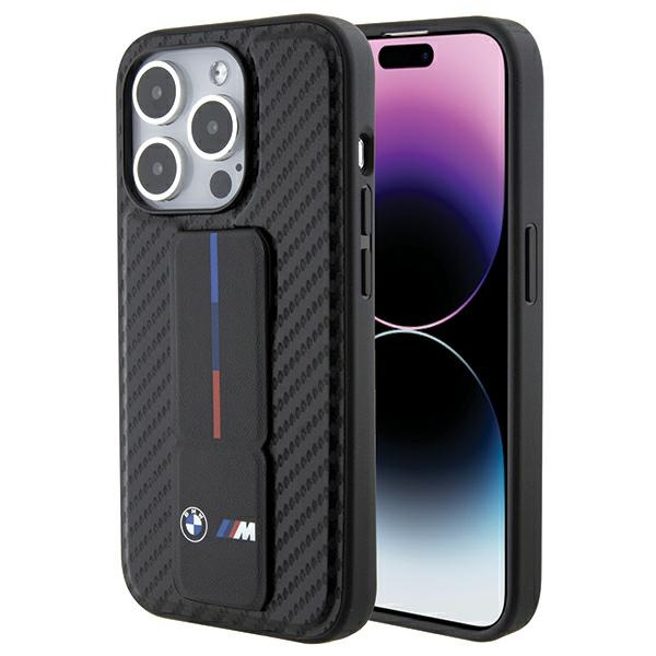 Cover Bmw Bmhcp15lgspcck IPhone 15 Pro 6,1" Nero/Nero Hardcase Grip Stand Smooth &amp; Carbon Case