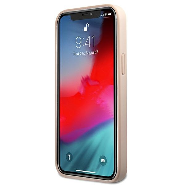 Case GUESS Apple iPhone 12 12 Pro 4G Metal Gold Logo Pink Hardcase