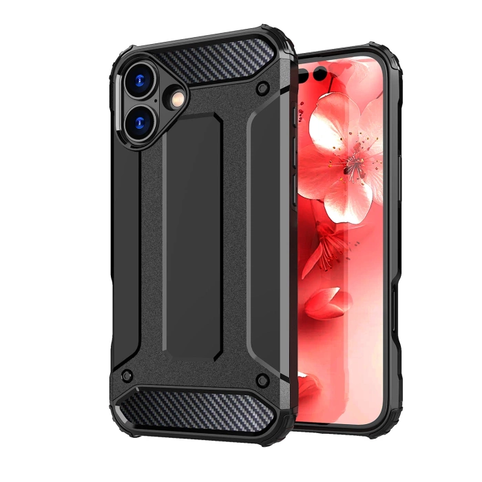 Hybrid Armor Panzerhülle für iPhone 16 Plus – Schwarz