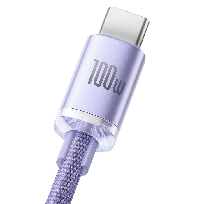 Câble de données de charge rapide de la série Baseus crystal shine USB Type A vers USB Type C100W 1,2m violet (CAJY000405)