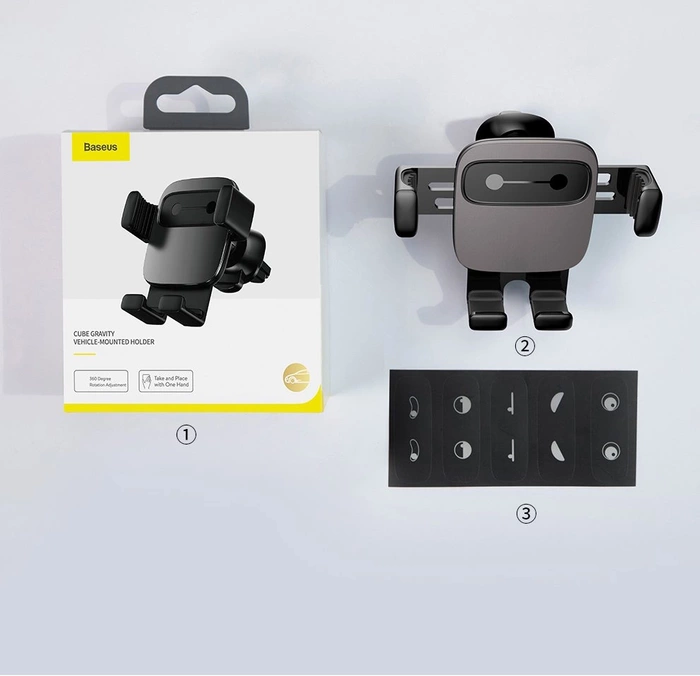 Baseus Cube gravity car holder for the ventilation grille air supply for the phone black (SUYL-FK01)