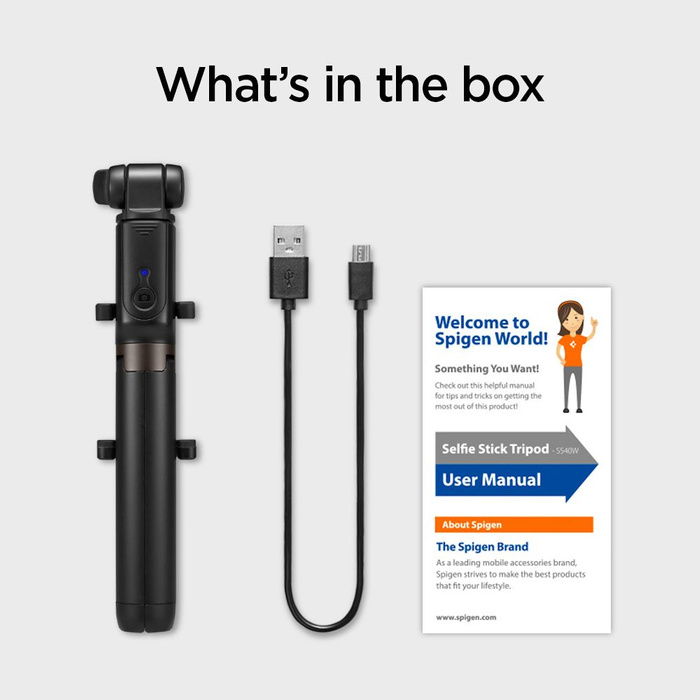 Support SPIGEN S540w Wireless Selfie Stick Tripod Noir