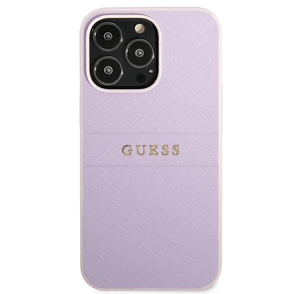 Hülle GUESS Apple iPhone 13 Pro Max Saffiano Stripe Lila Hartcase