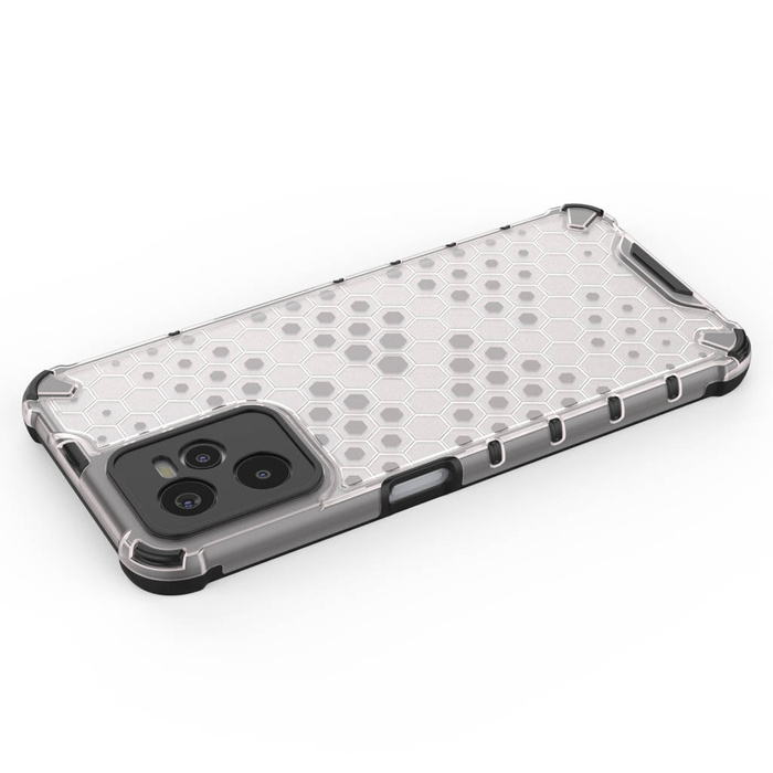 Honeycomb case armored cover with a gel frame Realme C35 transparent