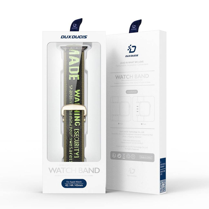 Correa Dux Ducis Strap (Outdoor Version) para Apple Watch Ultra, SE, 8, 7, 6, 5, 4, 3, 2, 1 (49, 45, 44, 42 mm) correa de nylon negro-verde